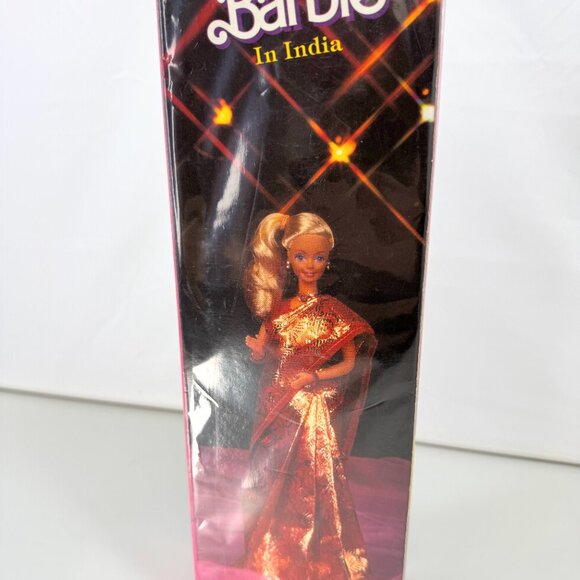 SEALED 1993 Barbie in India LEO/Mattel Toys #9910 Yellow Saree Blonde - Picture 4 of 6
